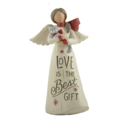 228-13574 LOVE IS THE BEST GIFT CHRISTMAS ANGEL WITH CAT