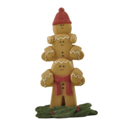 228-13635 STACKED GINGERBREAD MEN WITH CHRISTMAS GREENS