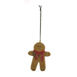 228-52063 GINGERBREAD MAN WITH RED SCARF ORNAMENT