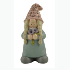 231-13644 Gnome Holds Morning Glory Flower