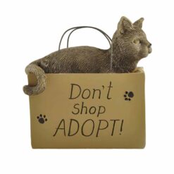 231-13655 Dark Tan& Dark Grey Cat in Gift Bag
