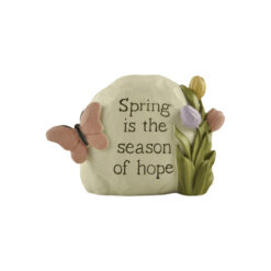 231-13682 Stone w/Flowers & Butterfly-Spring is…Hope
