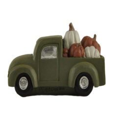 236-13697 GREEN TRUCK WITH PUMPKINS-HELLO FALL