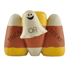 236-13711 GHOST & CANDY CORN FIGURINE-TRICK OR TREAT