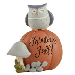 236-13844 PUMPKIN W/OWL & MUSHROOM-FABULOUS FALL