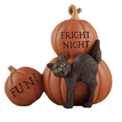 236-13856 PUMPKIN CLUSTER W/BLACK CAT-FRIGHT NIGHT