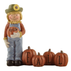 236-13862 SCARECROW W/PUMPKINS-HELLO FALL