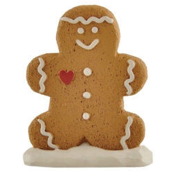 238-13740 GINGERBREAD MAN W/RED HEART ON SNOW BASE