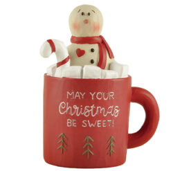 238-13744 SNOWMAN IN RED MUG W/ CANDY CANE