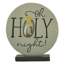 238-13748 OH HOLY NIGHT ROUND PLAQUE ON BASE