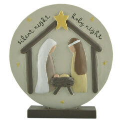238-13750 SILENT NIGHT ROUND PLAQUE ON BASE