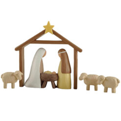 238-13752 5 PIECE NATIVITY SCENE W/CRECHE