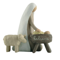 238-13754 BELIEVE MARY & BABY JESUS W/SHEEP FIGURINE