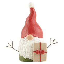 238-13766 SANTA GNOME-CHRISTMAS PRESENT W/ RED BOW