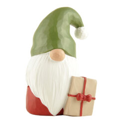 238-13769 SANTA GNOME W/ GREEN HAT & CHRISTMAS PRESENT