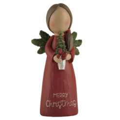 238-13773 MERRY CHRISTMAS ANGEL W/HOLLY WINGS