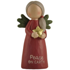 238-13774 PEACE ON EARTH ANGEL W/HOLLY WINGS