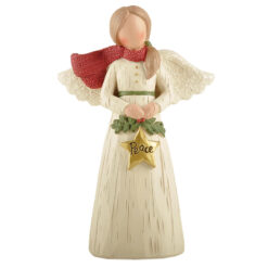238-13776 PEACE ANGEL W/CHRISTMAS GREENS AND STAR