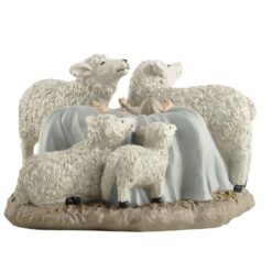 238-13815 BABY JESUS SURROUNDED BY SHEEP FIGURINE