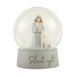 238-13817 MARY CRADLING BABY JESUS W/SHEEP SNOW GLOBE