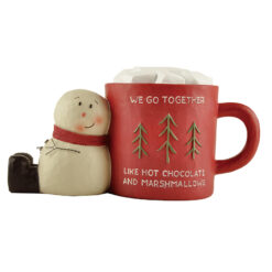 238-13721 Snowman Beside Coffee Cup