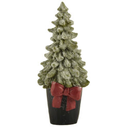 238-13723 FROSTED CHRISTMAS TREE W/RED BOW