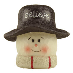 238-13725 SNOWMAN HEAD W/BLACK HAT-BELIEVE