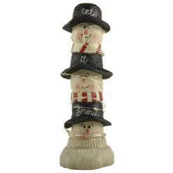 238-13727 STACKED SNOWMEN HEADS W/LED LIGHTS