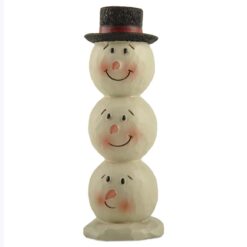 238-13728 STACKED SNOWMAN HEADS W/BLACK HAT