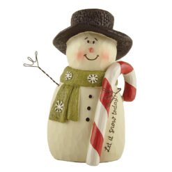238-13729 SNOWMAN W/GREEN SCARF & CANDY CANE