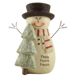 238-13731 SNOWMAN W/FROSTED CHRISTMAS TREE