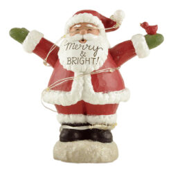 238-13785 MERRY & BRIGHT SANTA W/LED LIGHTS