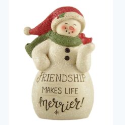 238-13794 FRIENDSHIP MAKES LIFE MERRIER SNOWMAN IN SANTA CAP