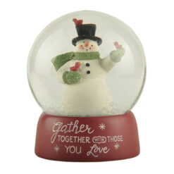 238-13803 GATHER TOGETHER SNOWMAN W/BIRDS SNOW GLOBE