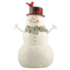 238-13811 FROSTED SNOWMAN W/CHRISTMAS GREENS & POINSETTIA
