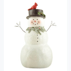 238-13812 FROSTED SNOWMAN W/CHRISTMAS GREENS & HOLLY