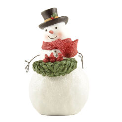 238-13819 SNOWMAN W/CHRISTMAS WREATH BIRDS NEST