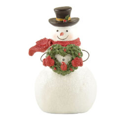 238-13821 SNOWMAN W/HEART SHAPED CHRISTMAS WREATH