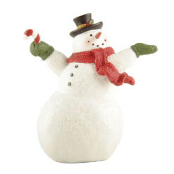 238-13823 SNOWMAN W/BLACK HAT & CANDY CANE