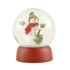 238-13824 SNOWMAN W/GREEN HAT & RED SCARF SNOW GLOBE