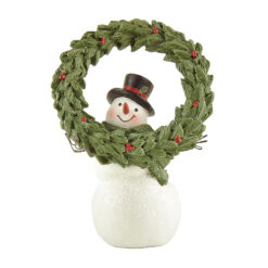 238-13825 SNOWMAN HOLDING GIANT CHRISTMAS WREATH