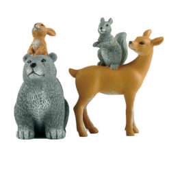 238-13826 S/2 ANIMALS BEAR W/BUNNY & DEER W/ SQUIRREL