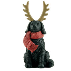 238-13828 BLACK DOG W/REINDEER ANTLERS