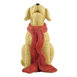 238-13833 CAROLING DOG W/RED SCARF
