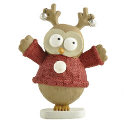 238-13898 OWL W/REINDEER ANTLERS AND JINGLE BELLS