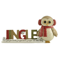 238-13901 Owl  with  Word Plate-JINGLE