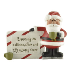 238-13910 Santa with Coffee Cup Plaque