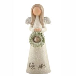 238-13926 HOLY NIGHT CHRISTMAS ANGEL W/WREATH