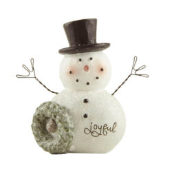 238-13929 JOYFUL SNOWMAN W/WREATH & CHRISTMAS ORNAMENT