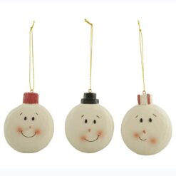 238-52086 S/3 Orn-Semi-3D Three snowman heads